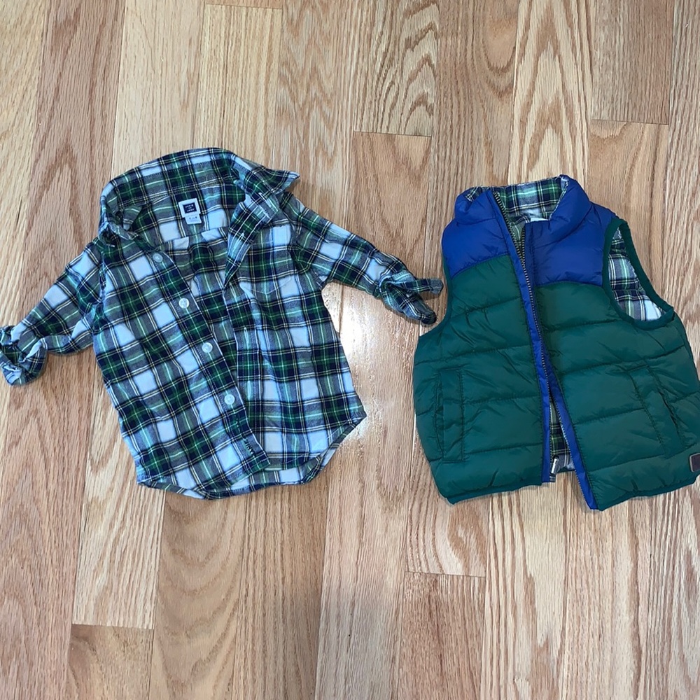 Janie and Jack | matching button down and vest